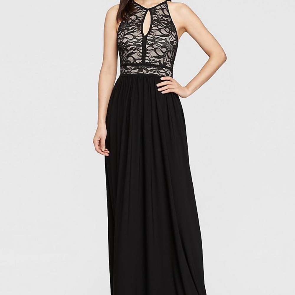 Black Keyhole gown dress from David’s Bridal